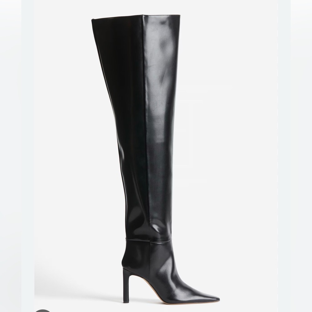Sleek Black Over-the-Knee Boots (thigh high)